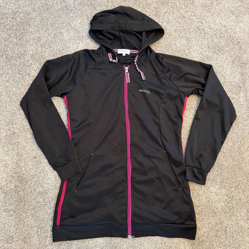 Kaepa USA Womens Full Zip Hoodie Black Pink Purple Athletic Jacket Size M